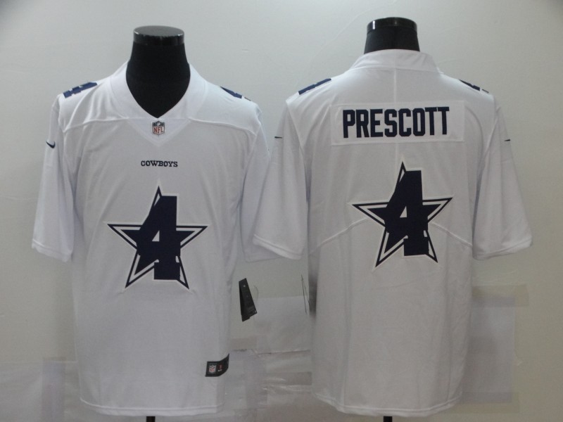 Men's Dallas Cowboys #4 Dak Prescott White Jersey